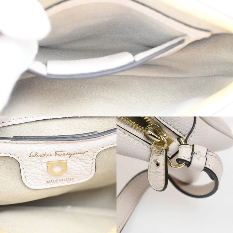 Salvatore Ferragamo City Camera Leather White Bag