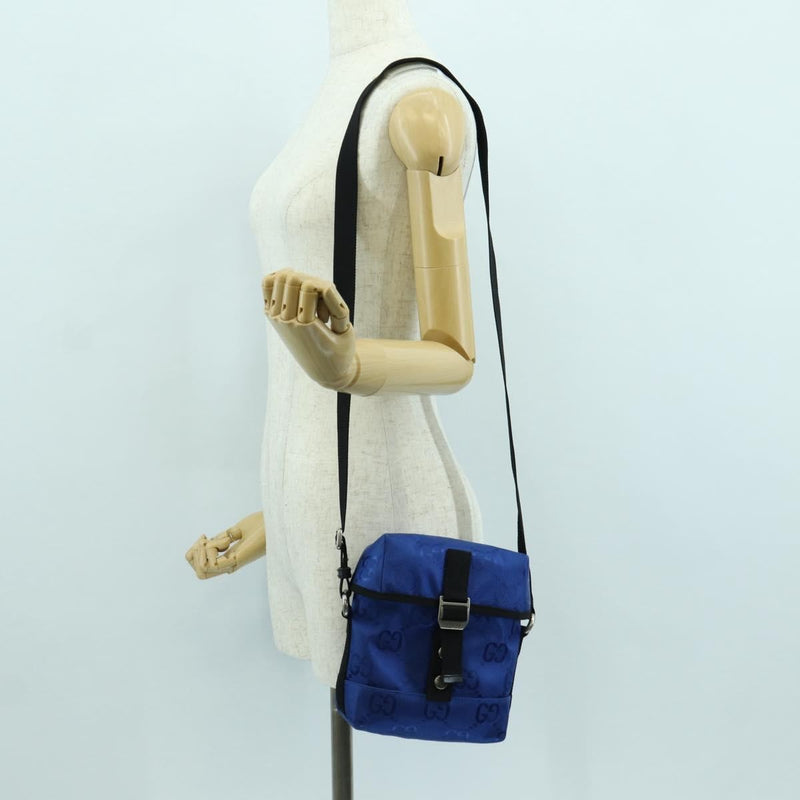 Gucci Off The Grid Buckle Messenger Gg Econyl Blue Canvas