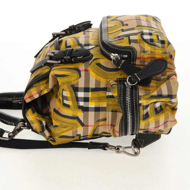 Burberry Graffiti Rucksack Vintage Check Canvas Beige Bag