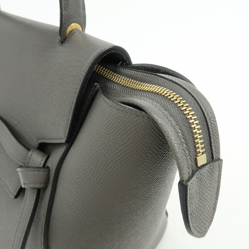 Celine Belt Textured Leather Gray Calfskin Bag