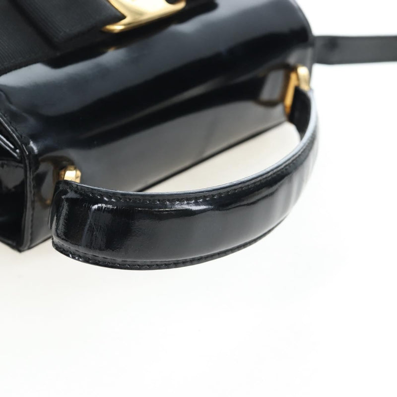 Salvatore Ferragamo Vala Patent Leather Black Patent_leather Bag