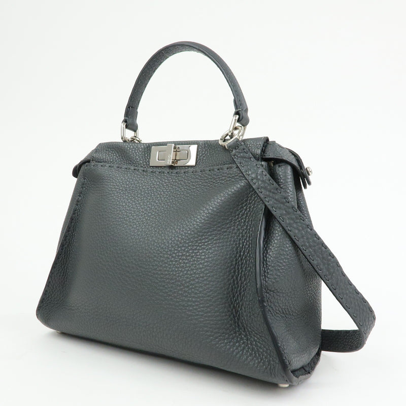 Fendi Selleria Peekaboo Leather Gray Bag