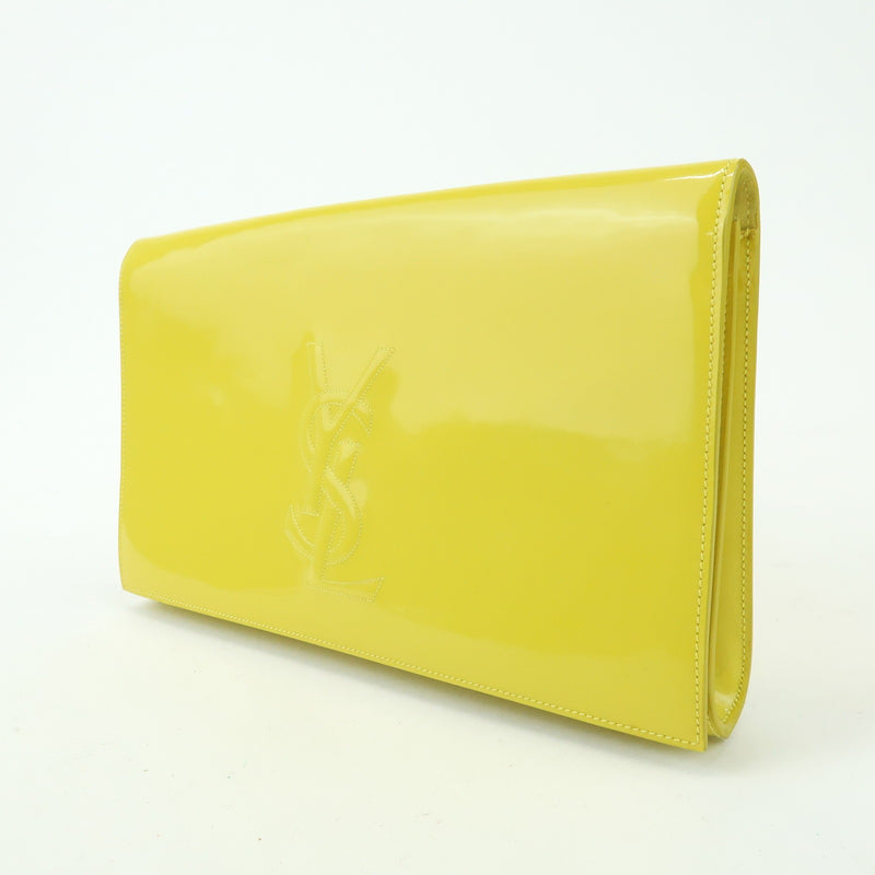 Saint Laurent Belle De Jour Clutch Patent Yellow Patent_leather