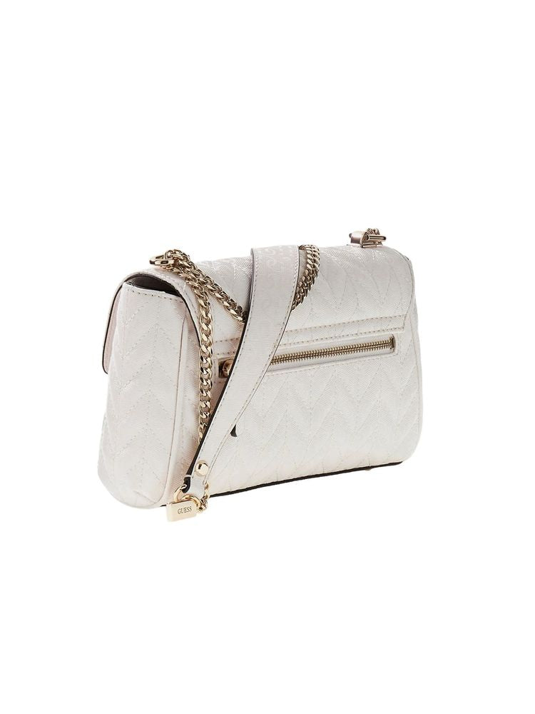 Guess Stacey Crossbody Bag — White Polyurethane