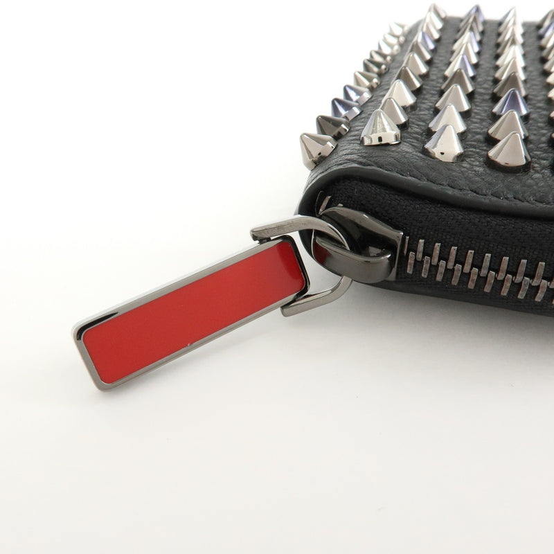 Christian Louboutin Panettone Coin Purse Spiked Leather Black Accessory