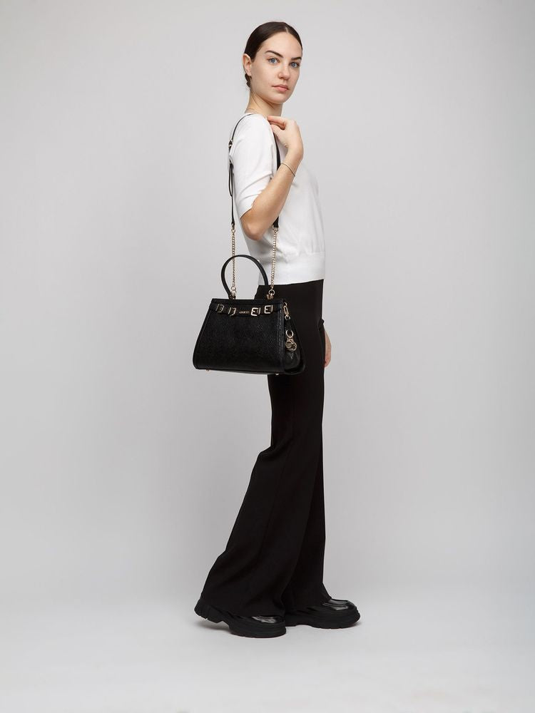 Guess Dovie Shoulder Bag — Black Polyurethane