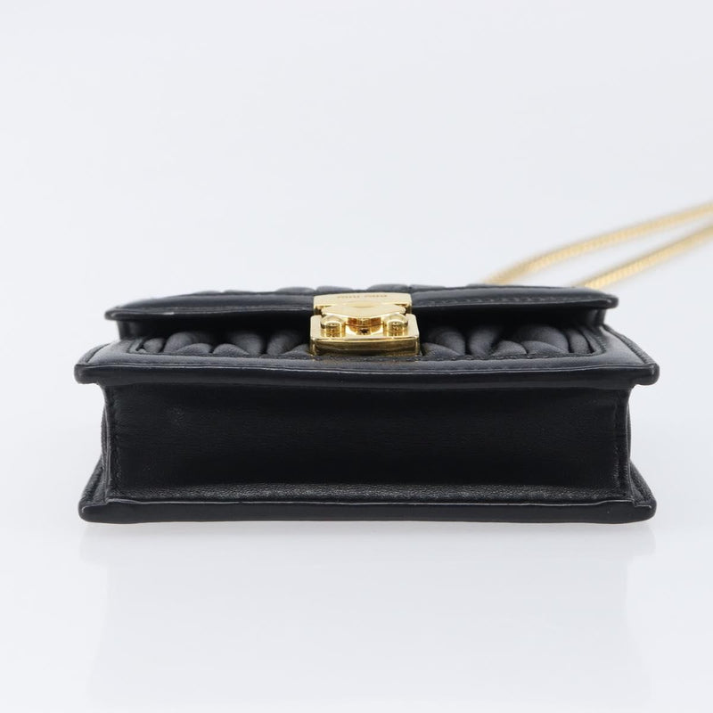 Miu Miu Biker Chain Matelasse Leather Black Bag