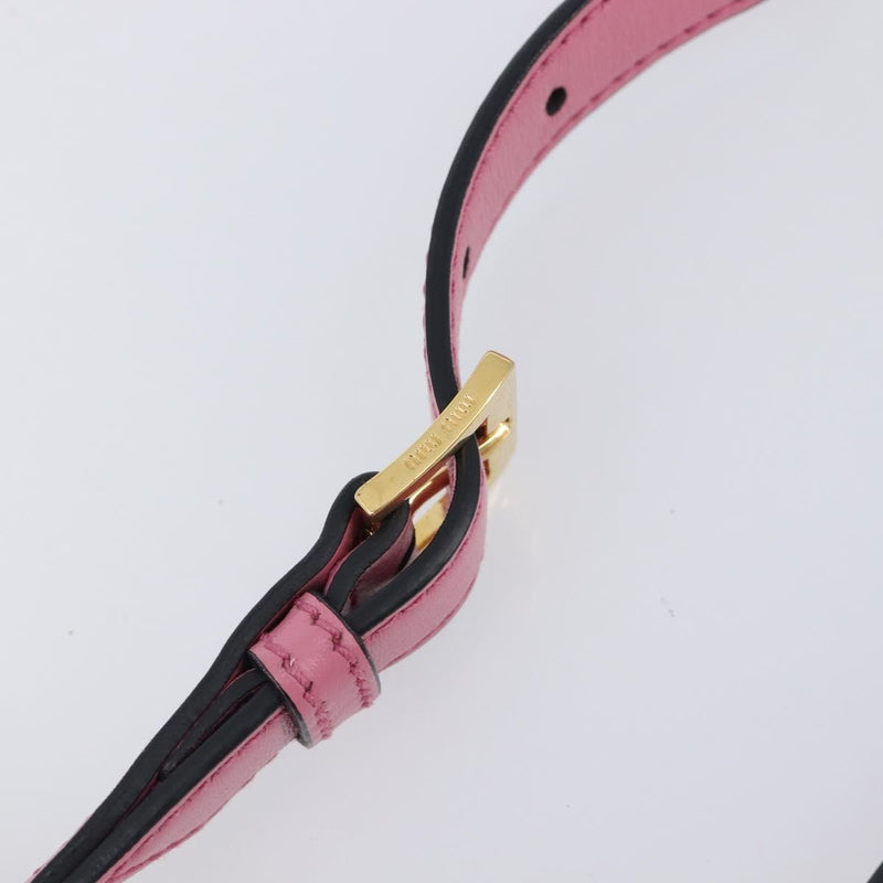 Miu Miu Madras Crystal Flap Leather Pink Bag