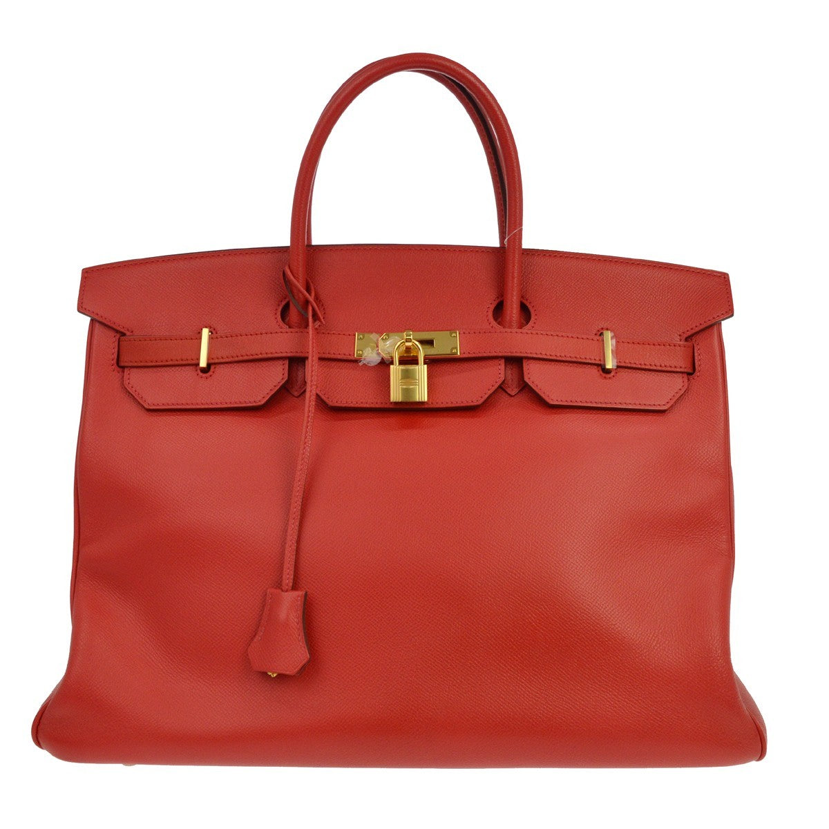 Hermes Birkin Red Epsom With Gold Hardware Leather Bag