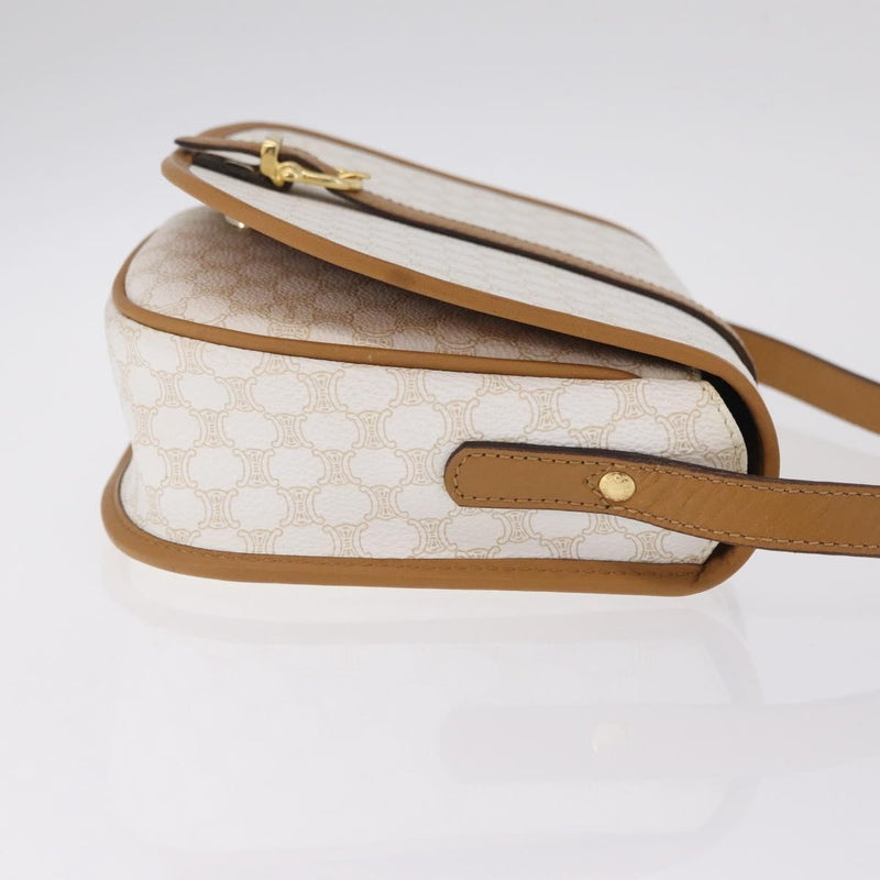 Celine Macadam Shoulder Canvas White Bag