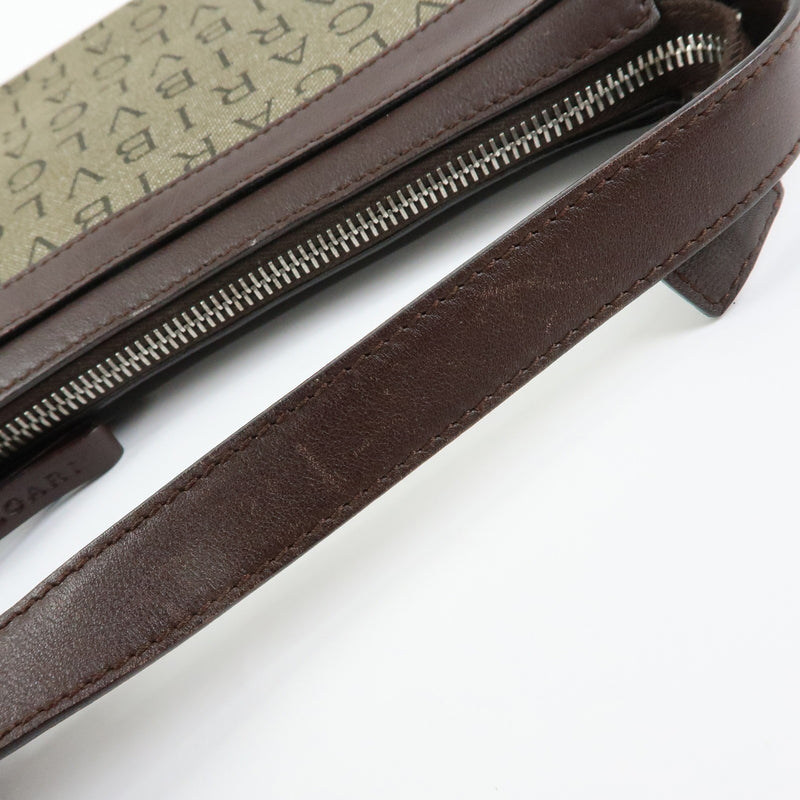 Bvlgari Logomania Canvas With Leather Khaki Bag