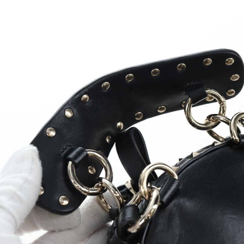 Valentino Garavani Rockstud Spike Quilted Leather Black Bag