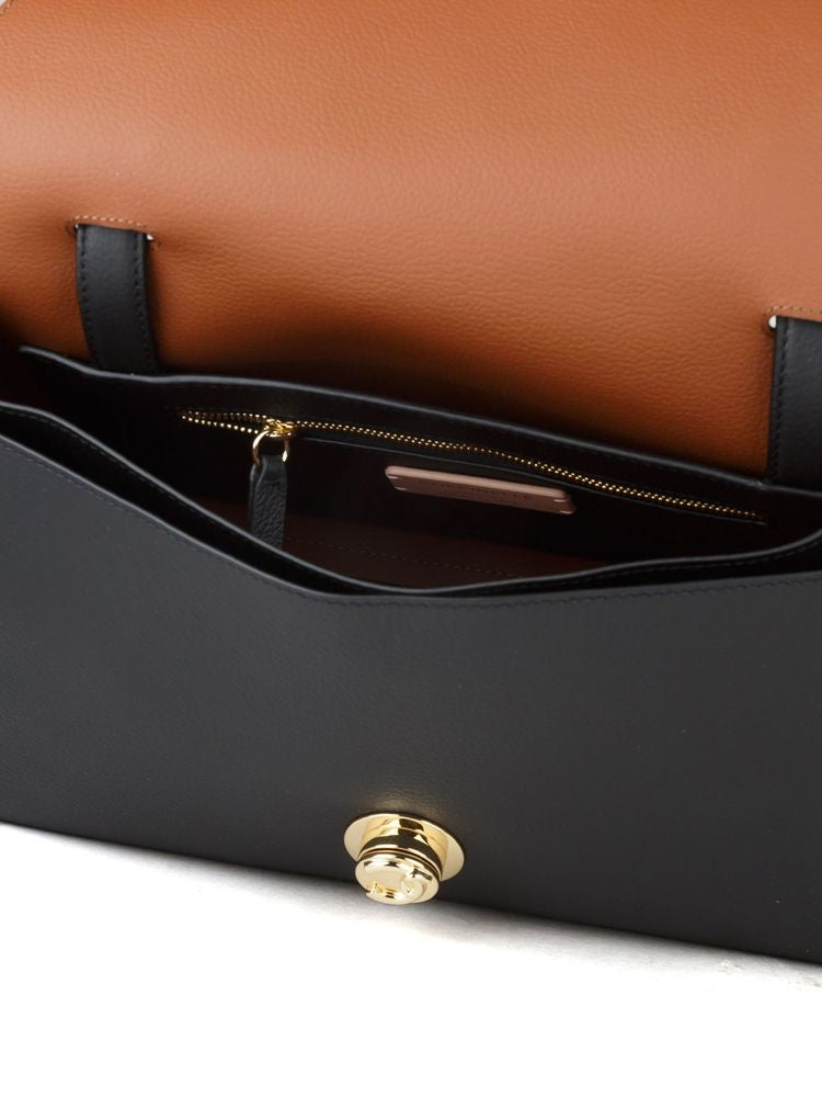 Coccinelle Nikla Top Handle Bag — Black Cowhide