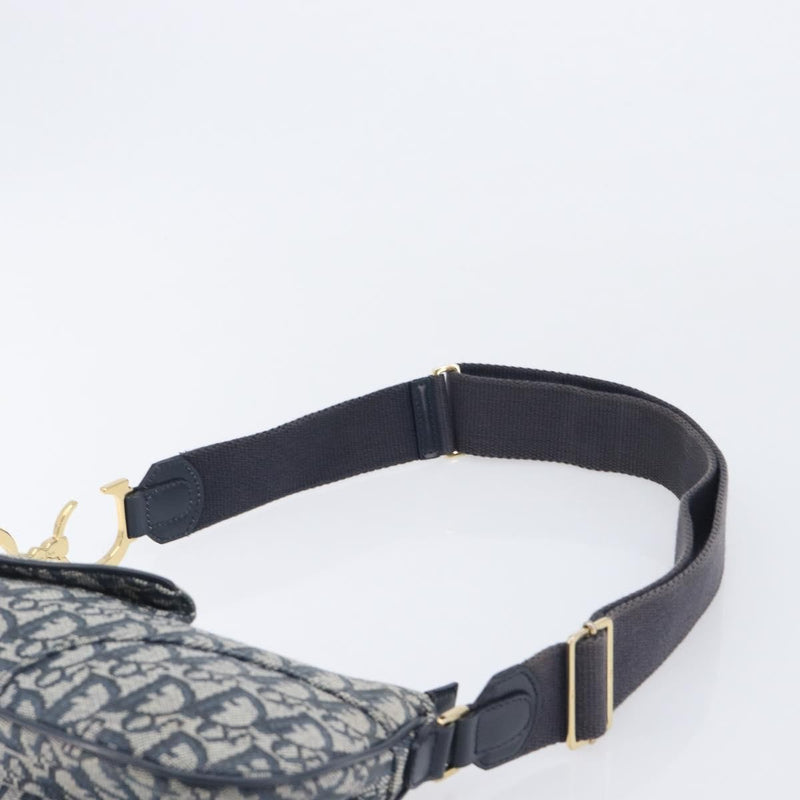 Christian Dior Saddle Messenger Oblique Canvas Navy