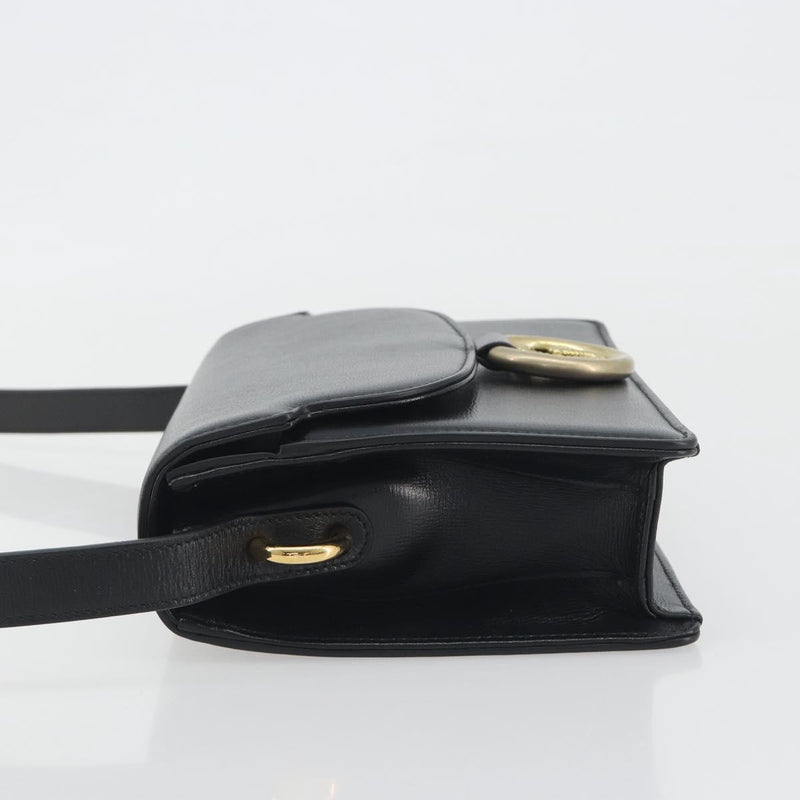 Gucci Gg Ring Leather Black Bag