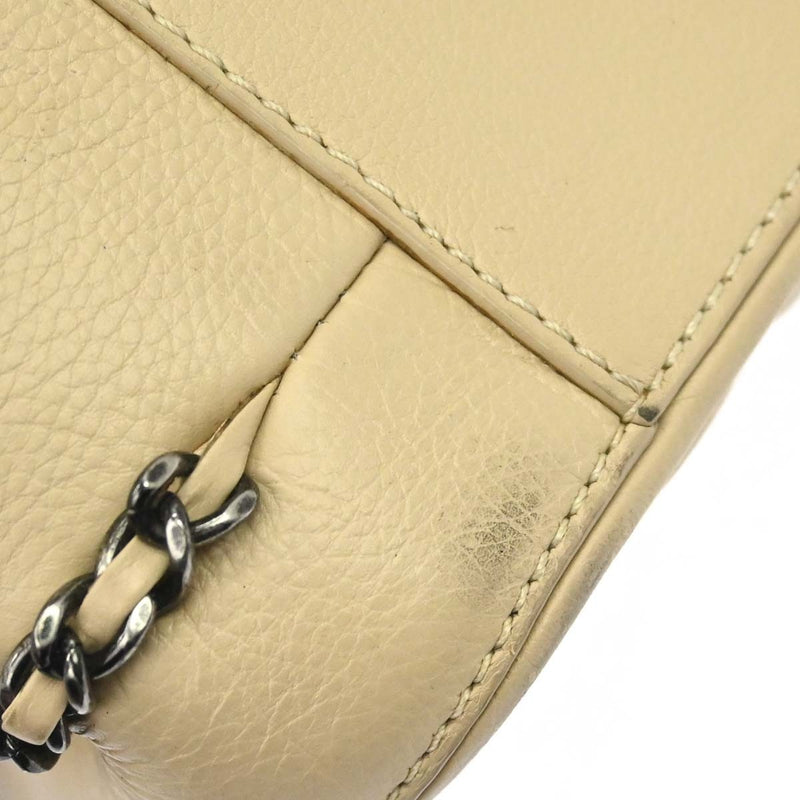 Chanel Flap Shoulder Leather Beige Bag