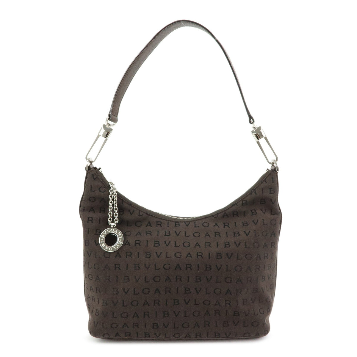 Bvlgari Logomania Suede Brown Canvas Bag