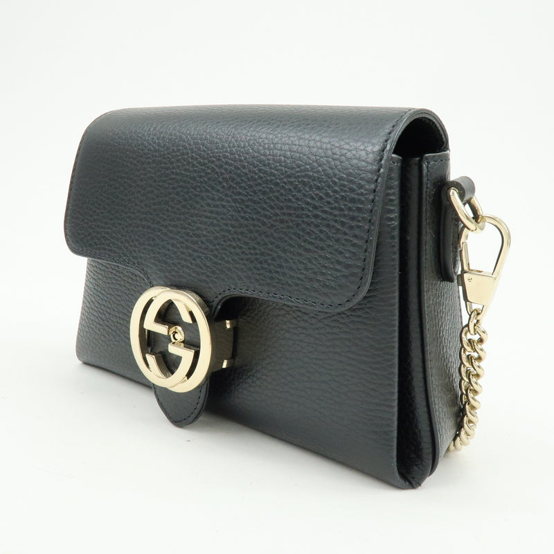 Gucci Interlocking Leather Black Bag