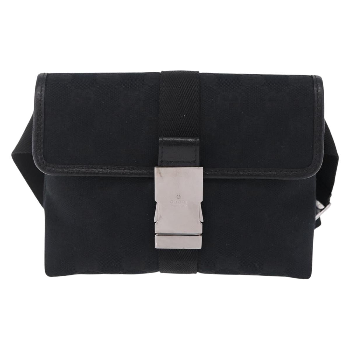 Gucci Buckle Waist Gg Canvas Black Bag