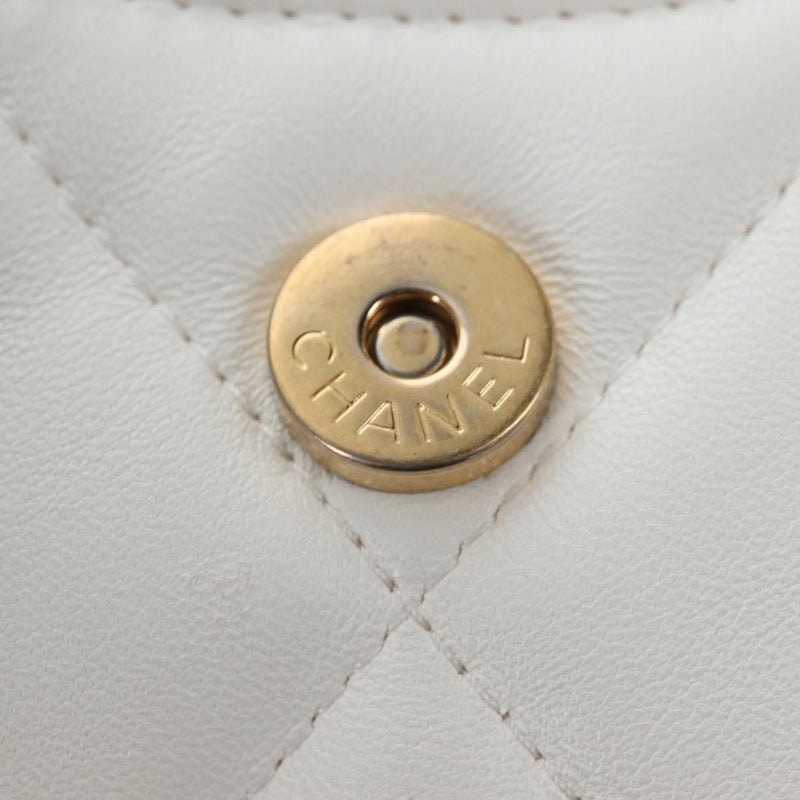 Chanel 19 Card Holder On Chain Quilted Leather White Bag