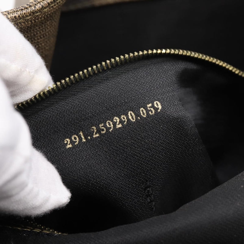 Fendi Vintage Pequin Logo Coated Canvas Brown Bag