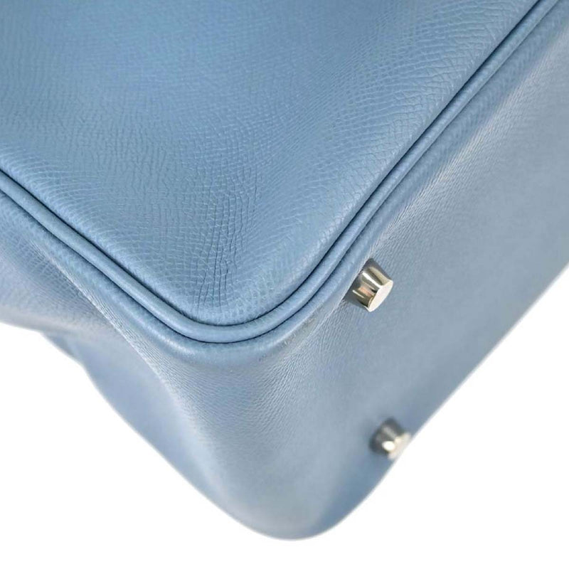 Hermes Plume Epsom Blue Leather Bag