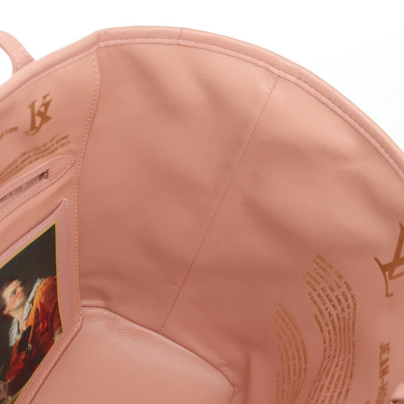 Louis Vuitton Neverfull Nm Limited Edition Jeff Koons Fragonard Print Canvas Pink Bag