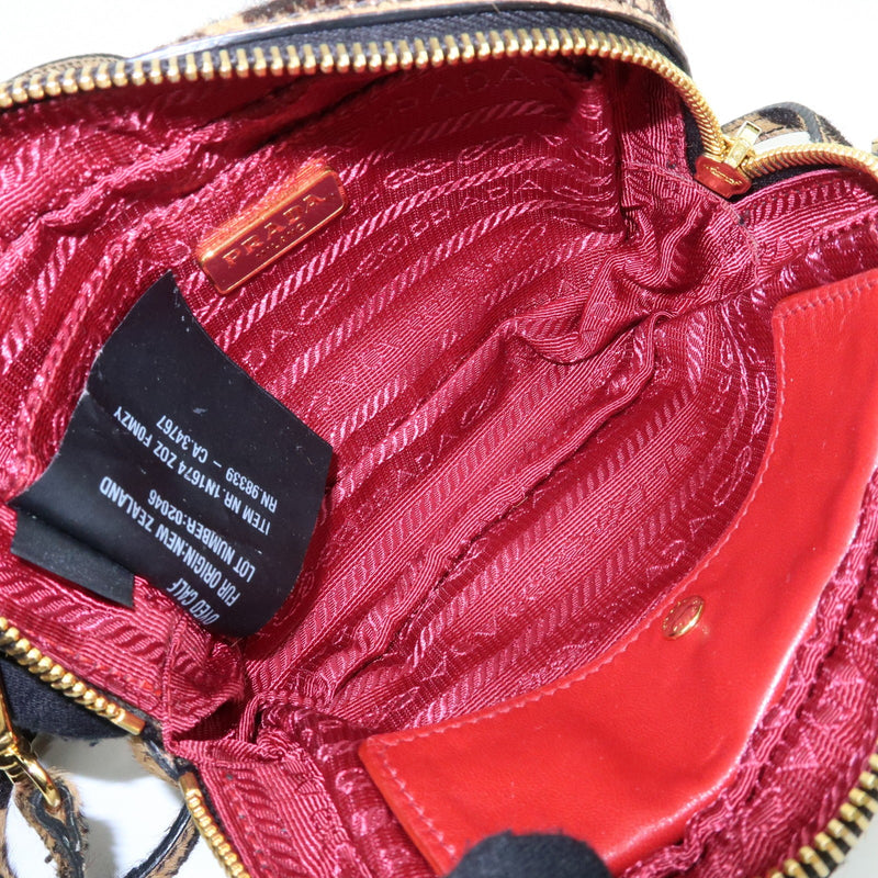 Prada Camera Printed Calf Hair Brown Pony_style_calfskin Bag