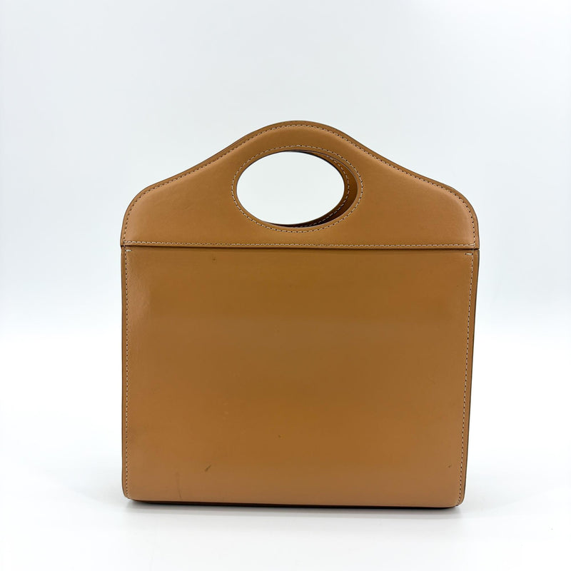 Burberry Convertible Fold Over Pocket Clutch Leather Brown
