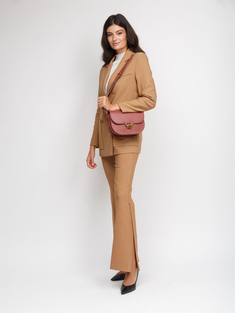 Coccinelle Dew Crossbody Bag — Red Cowhide