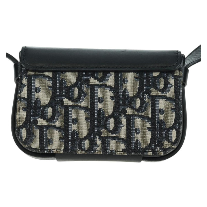 Christian Dior Clasp Lock Messenger Oblique Canvas And Leather Navy