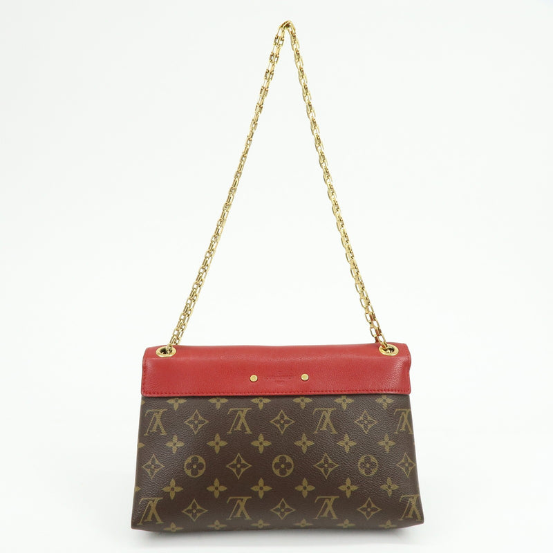 Louis Vuitton Pallas Chain Monogram Canvas And Calfskin Brown Bag