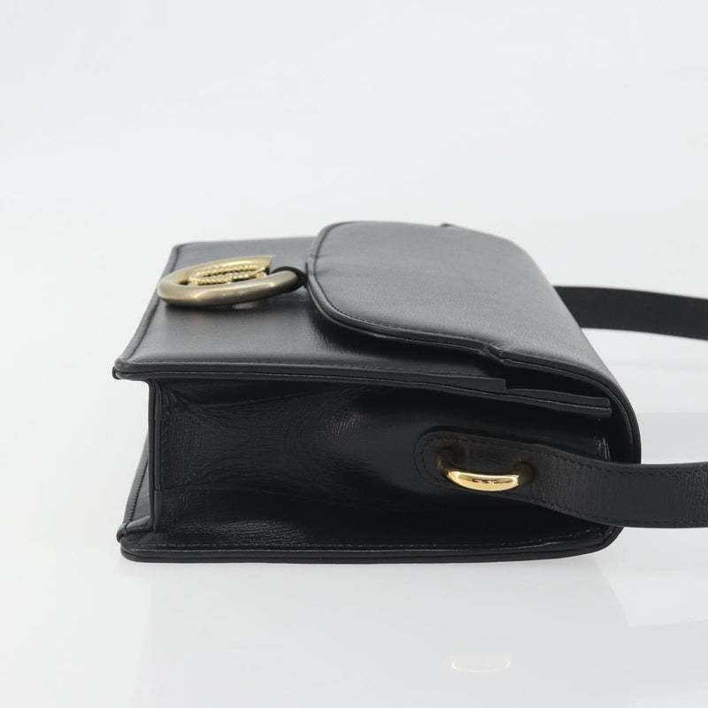 Gucci Gg Ring Leather Black Bag
