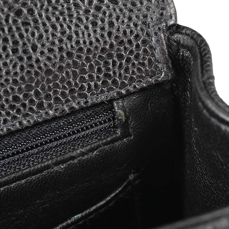 Chanel Vintage Top Handle Vertical Quilt Caviar Black Leather Bag