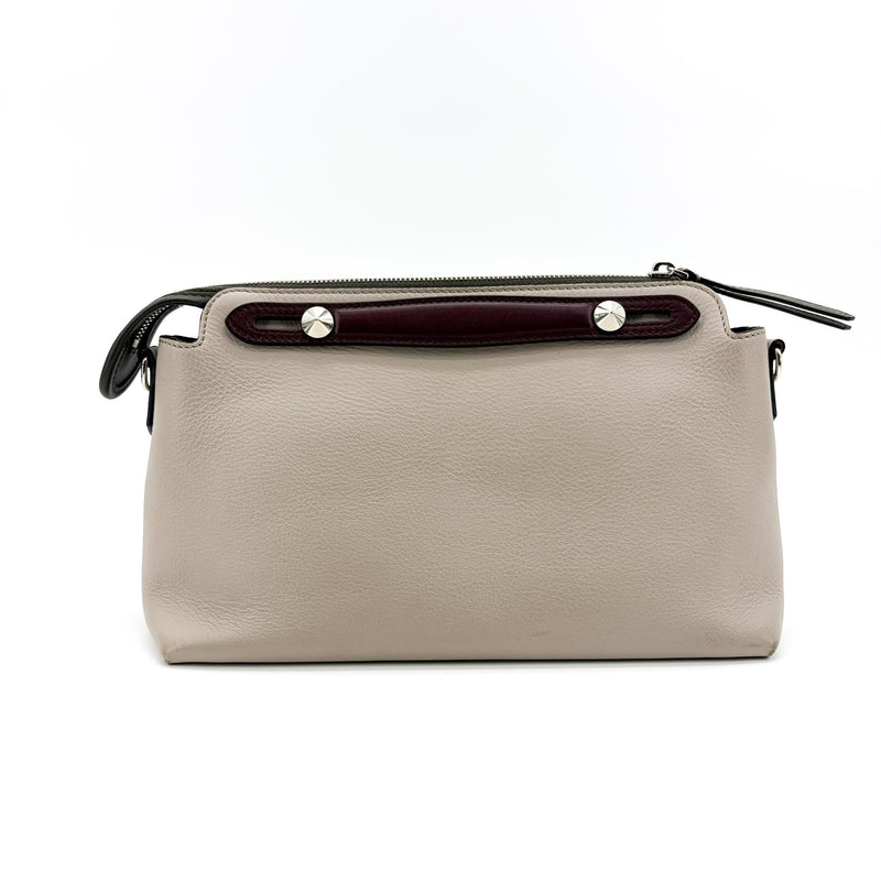 Fendi Boston Sequin Embellished Zucchino Coated Canvas Beige Leather Bag
