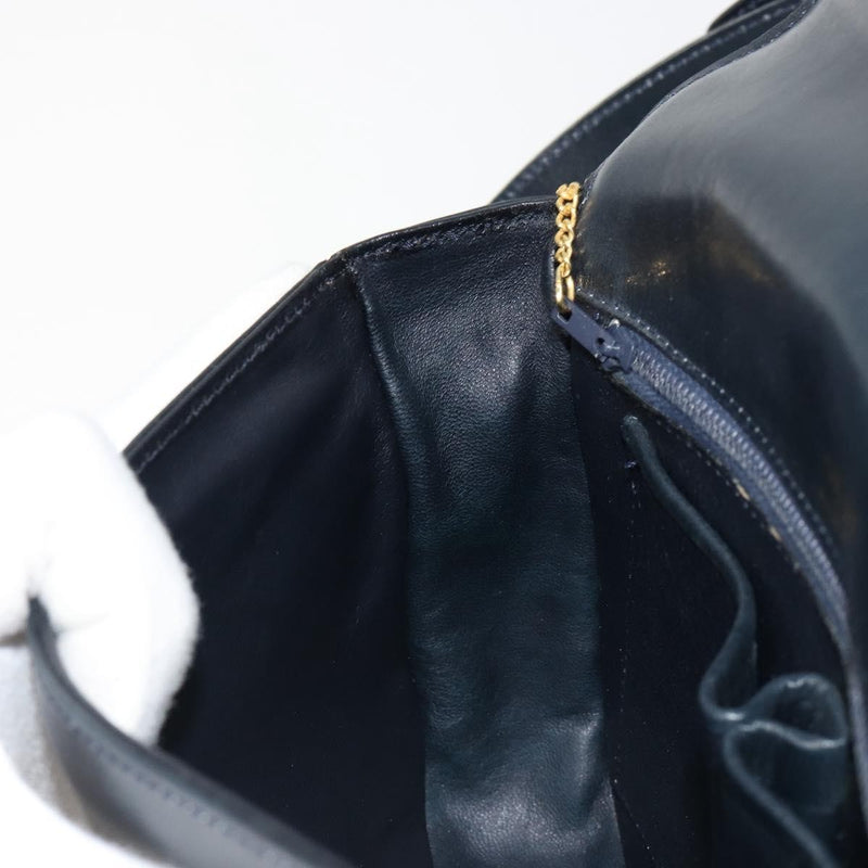 Celine Shoulder Leather Navy Bag