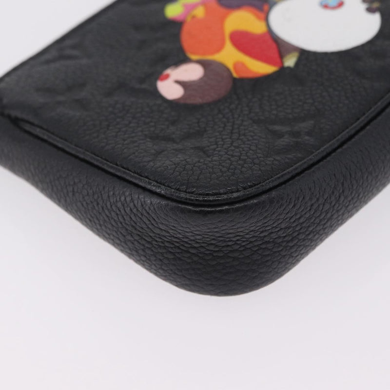 Louis Vuitton Pochette Accessoires Monogram Empreinte Leather Black Bag