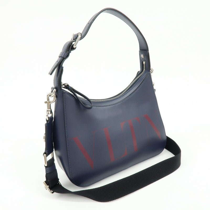 Valentino Garavani Vltn Hobo Printed Leather Navy