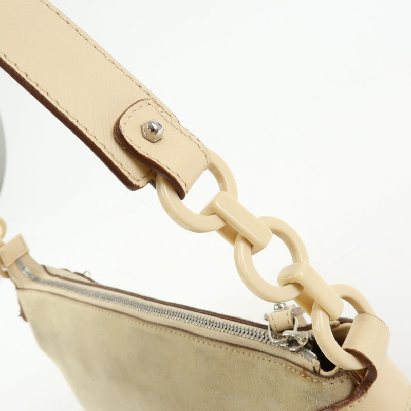 Salvatore Ferragamo Gancini Suede Beige Bag