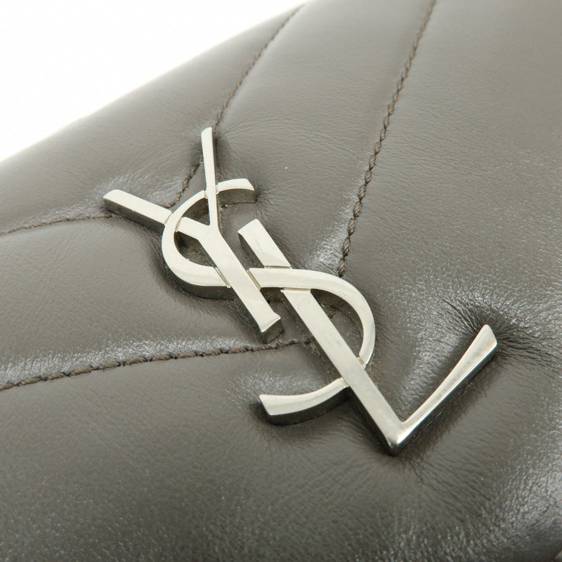 Saint Laurent Loulou Matelasse Chevron Leather Gray Bag