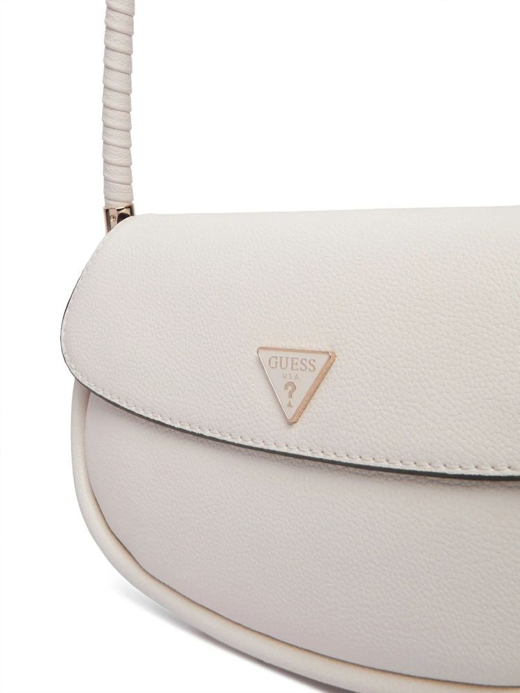 Guess Danya Shoulder Bag — White Polyurethane