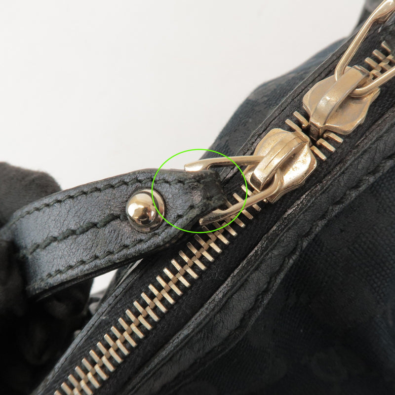 Gucci Sukey Top Handle Satchel Gg Canvas With Leather Black