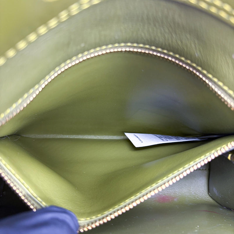 Burberry Title Pocket Leather Green Calfskin Bag