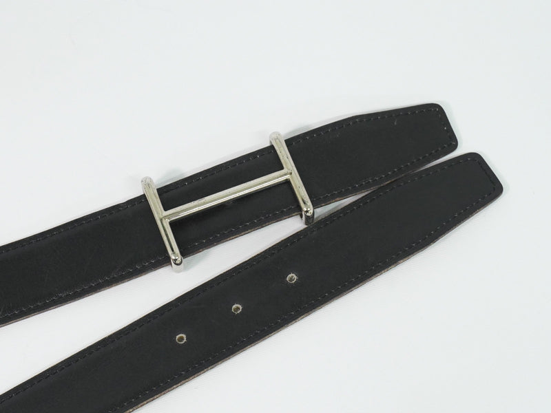 Hermes H Dancre Reversible Belt Leather Black