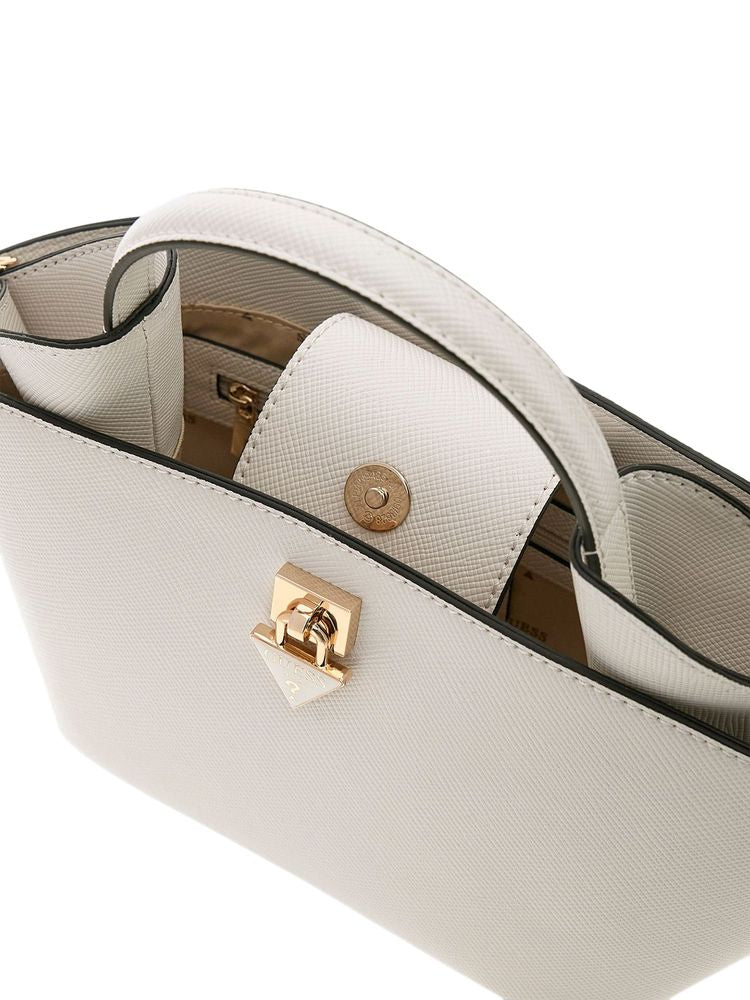 Guess Tote Bag — White Polyurethane