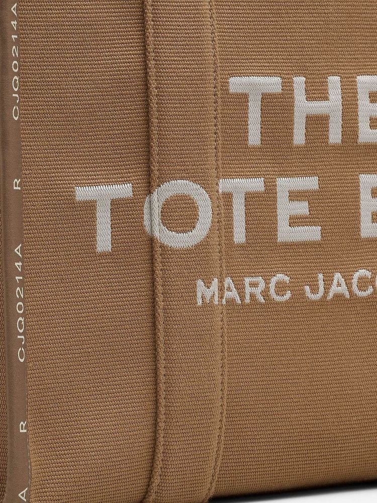 Marc Jacobs Woven Jacquard Logo Tote Bag — Beige