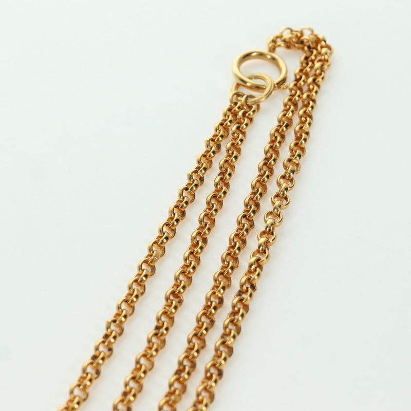 Chanel Vintage Cc Heart Pendant Long Metal Gold Bijoux