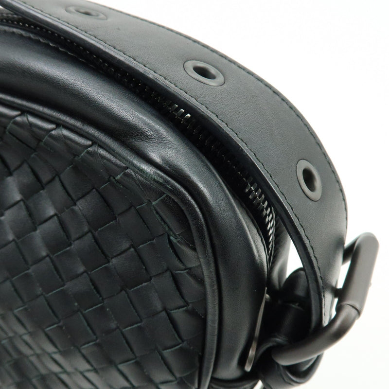 Bottega Veneta Front Pocket Messenger Intrecciato Nappa Black Leather