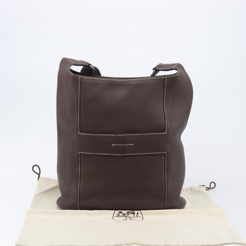 Hermes Sac Good News Leather Brown Bag