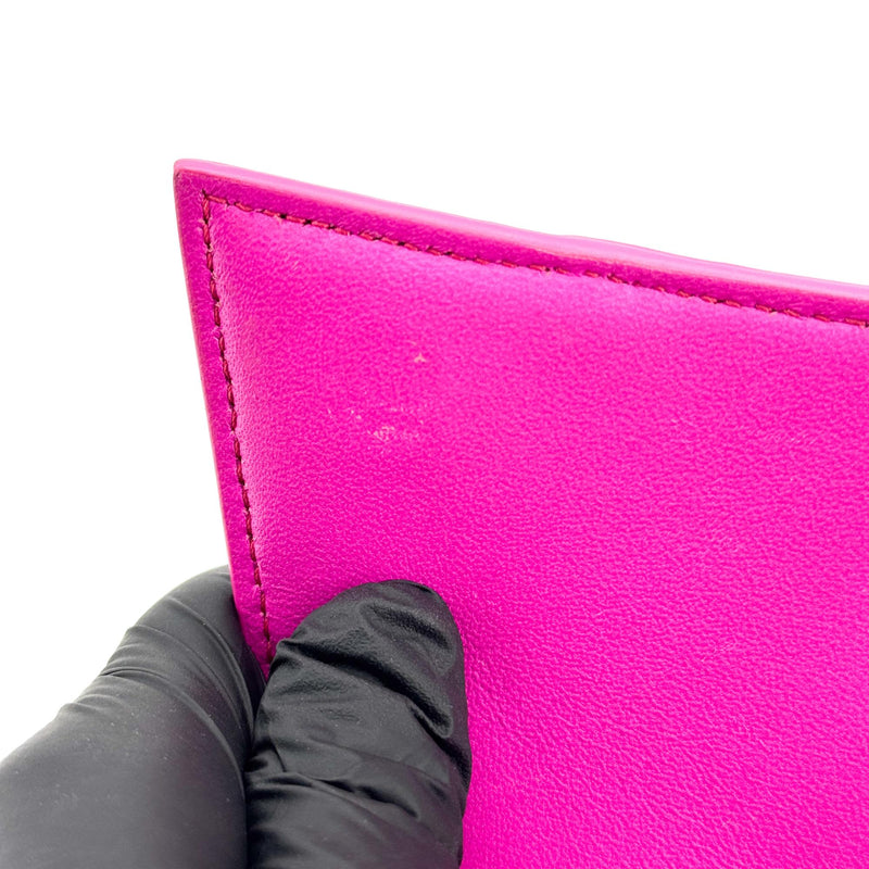 Balenciaga Hourglass Top Handle Crocodile Embossed Leather Pink Bag